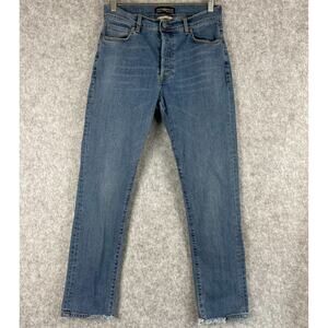 Peruvian Connection Cimarron Jean Womens 4 Medium Wash Button Fly Distressed Hem